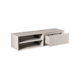 Zwevend Tv-meubel - Taupe Mangohout - 120 cm - 1 Lade & 2 Open Vakken