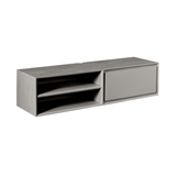 Zwevend Tv-meubel - Taupe Mangohout - 120 cm - 1 Lade & 2 Open Vakken