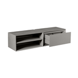 Zwevend Tv-meubel - Taupe Mangohout - 120 cm - 1 Lade & 2 Open Vakken