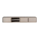 Zwevend Tv-meubel - Taupe Mangohout - 200 cm - 3 Lades & 2 Open Vakken