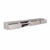 Zwevend Tv-meubel - Taupe Mangohout - 200 cm - 3 Lades & 2 Open Vakken
