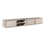 Zwevend Tv-meubel - Taupe Mangohout - 200 cm - 3 Lades & 2 Open Vakken