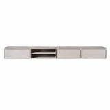 Zwevend Tv-meubel - Taupe Mangohout - 200 cm - 3 Lades & 2 Open Vakken