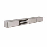 Zwevend Tv-meubel - Taupe Mangohout - 240 cm - 3 Lades & 2 Open Vakken