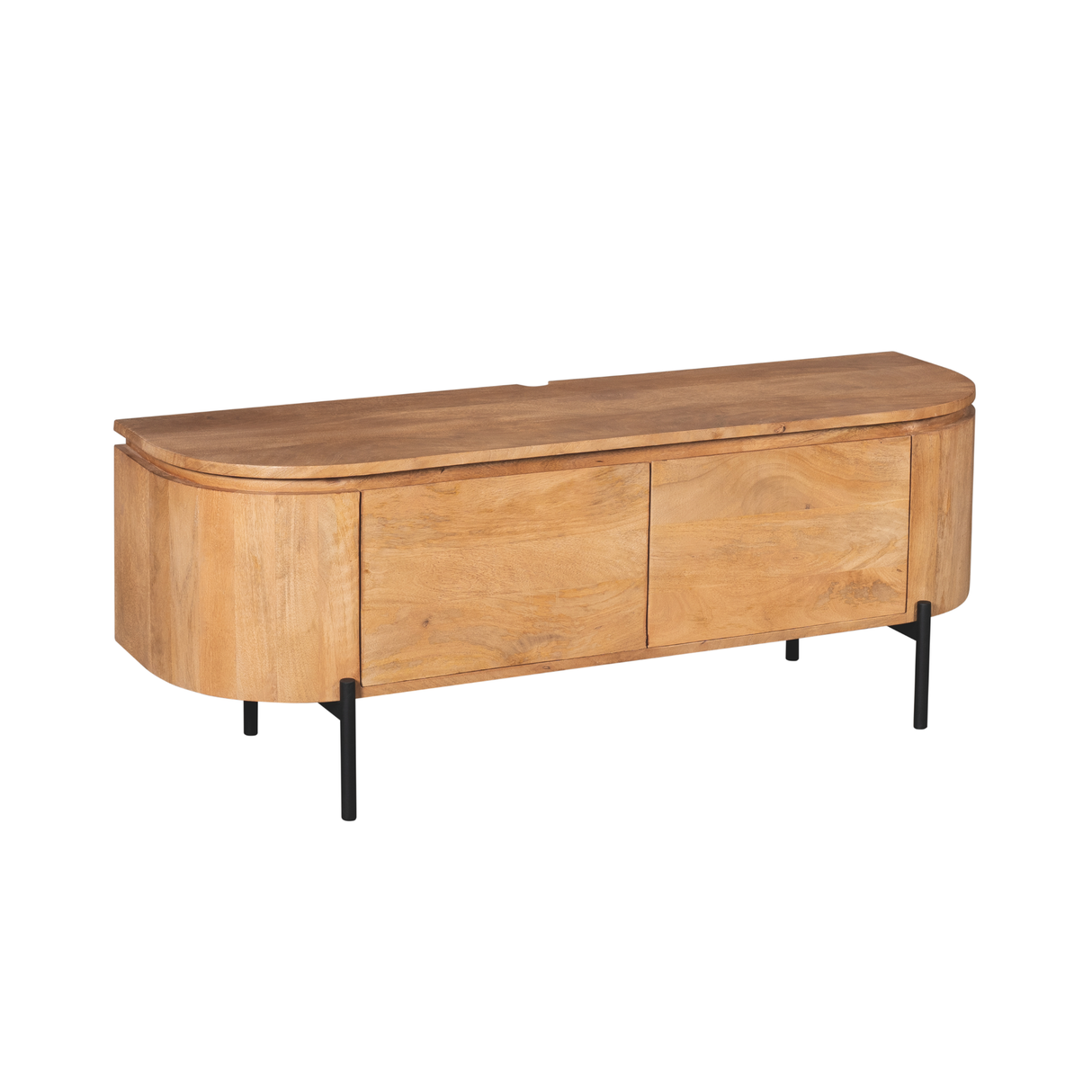 Compact Tv-meubel - Naturel Mangohout - 120 cm - Zwevend of Staand