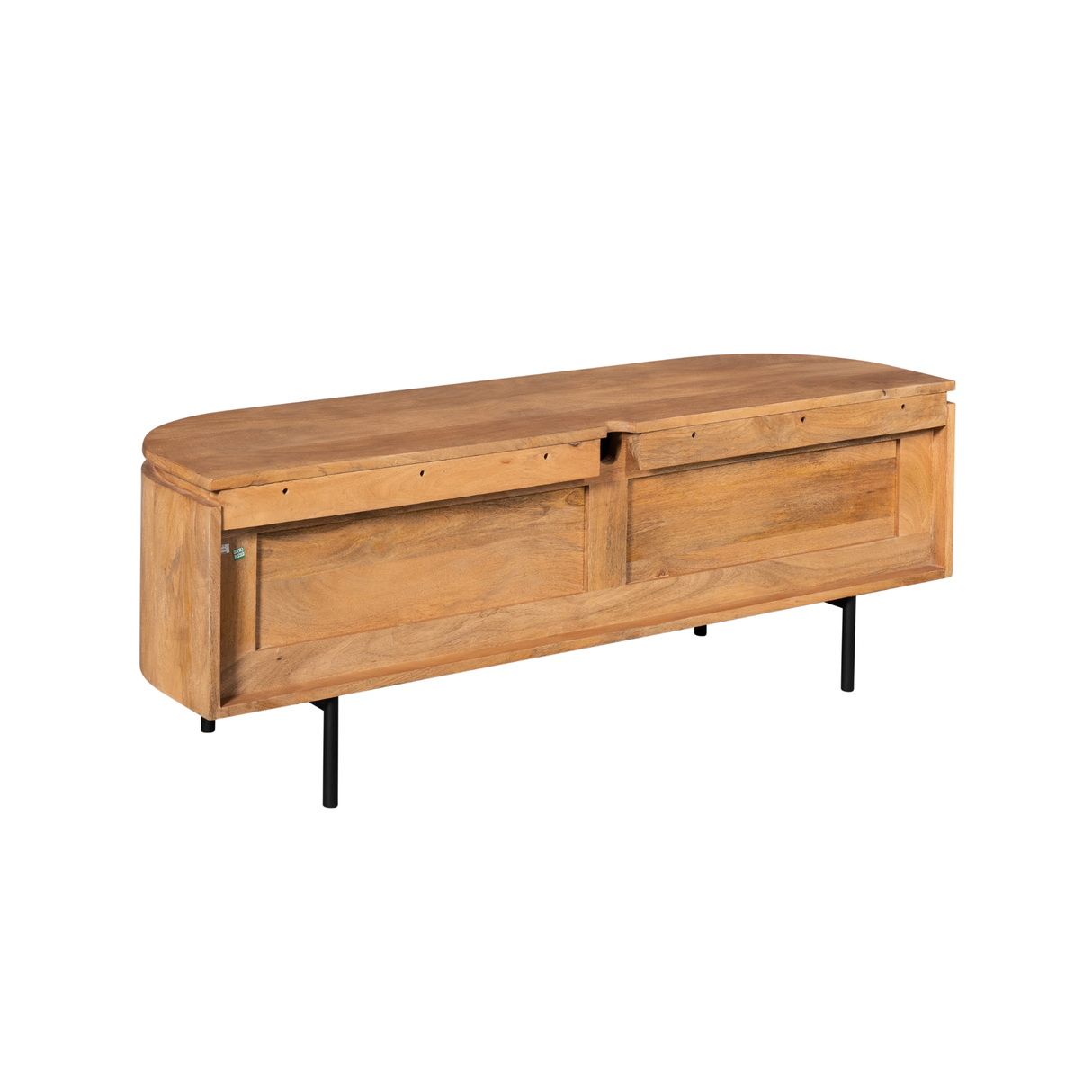 Compact Tv-meubel - Naturel Mangohout - 120 cm - Zwevend of Staand