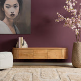 Compact Tv-meubel - Naturel Mangohout - 120 cm - Zwevend of Staand