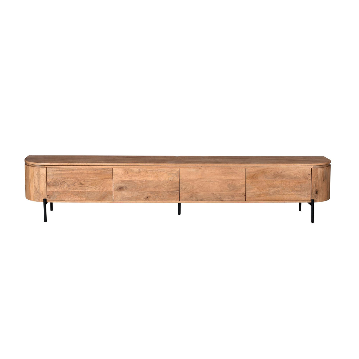 Breed Tv-meubel - Naturel Mangohout - 240 cm - Zwevend of Staand