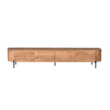 Breed Tv-meubel - Naturel Mangohout - 240 cm - Zwevend of Staand