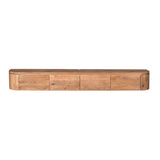 Breed Tv-meubel - Naturel Mangohout - 240 cm - Zwevend of Staand