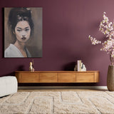 Breed Tv-meubel - Naturel Mangohout - 240 cm - Zwevend of Staand