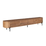 Breed Tv-meubel - Naturel Mangohout - 240 cm - Zwevend of Staand