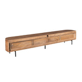 Breed Tv-meubel - Naturel Mangohout - 240 cm - Zwevend of Staand