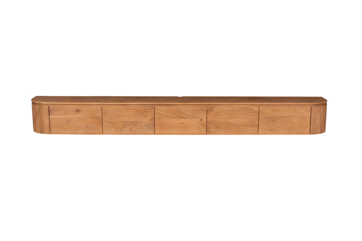 Groot Tv-meubel - Naturel Mangohout - 280 cm - Zwevend of Staand