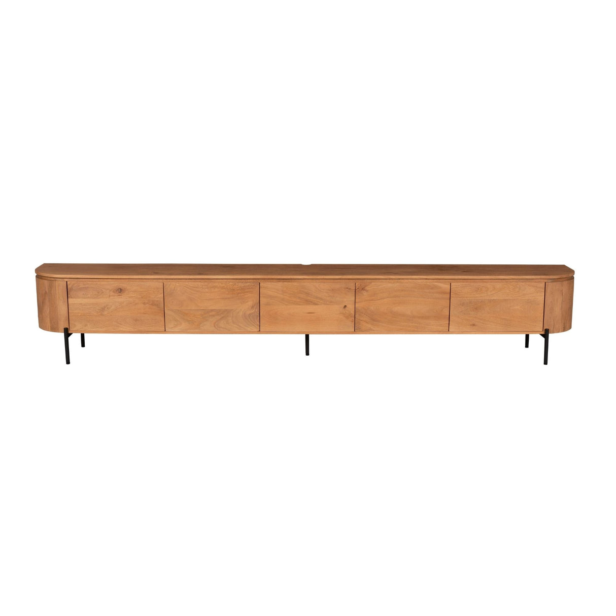 Groot Tv-meubel - Naturel Mangohout - 280 cm - Zwevend of Staand