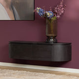 Compact Tv-meubel - Zwart Mangohout - 120 cm - Zwevend of Staand