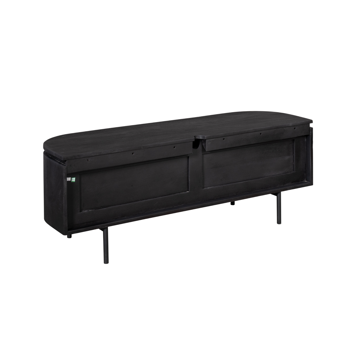 Compact Tv-meubel - Zwart Mangohout - 120 cm - Zwevend of Staand