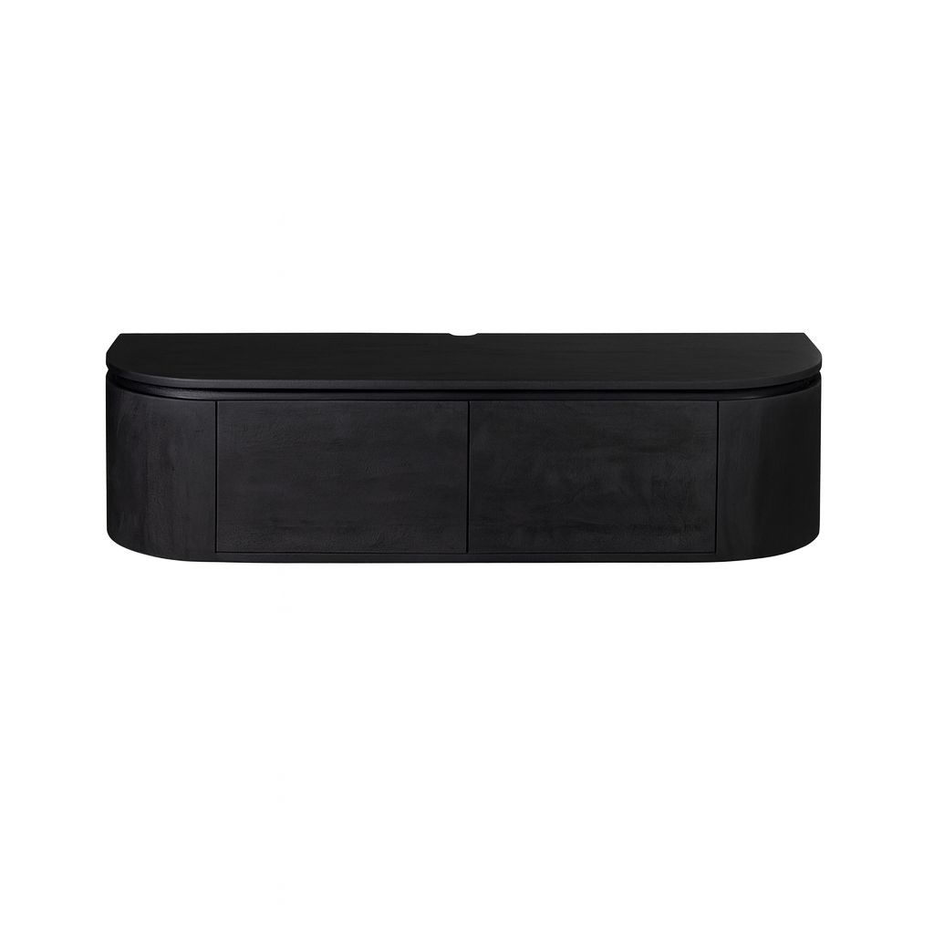 Compact Tv-meubel - Zwart Mangohout - 120 cm - Zwevend of Staand