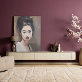 Zwevend Tv-meubel - Naturel Mangohout - 120 cm - 1 Lade & 2 Open Vakken