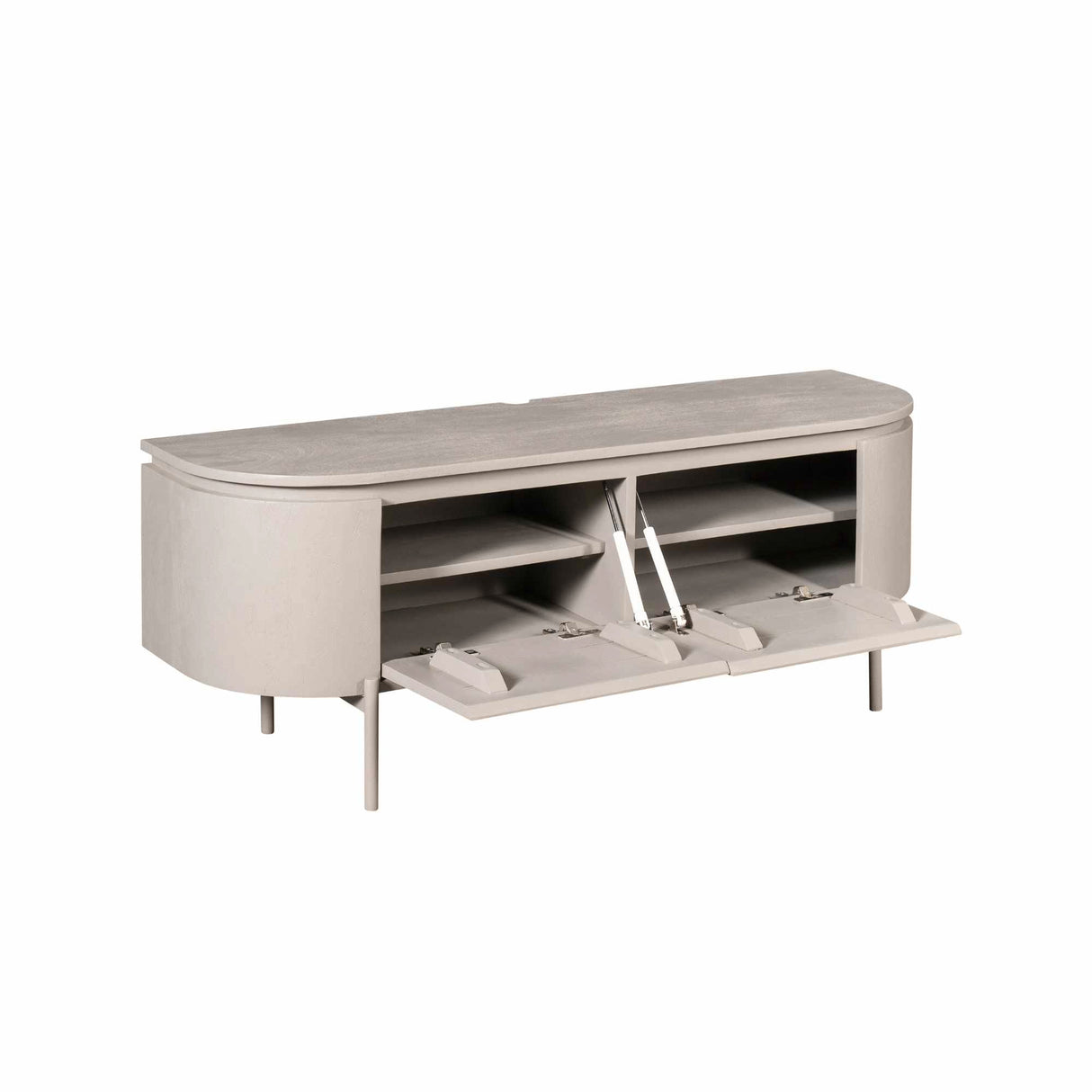 Compact Tv-meubel - Taupe Mangohout - 120 cm - Zwevend of Staand