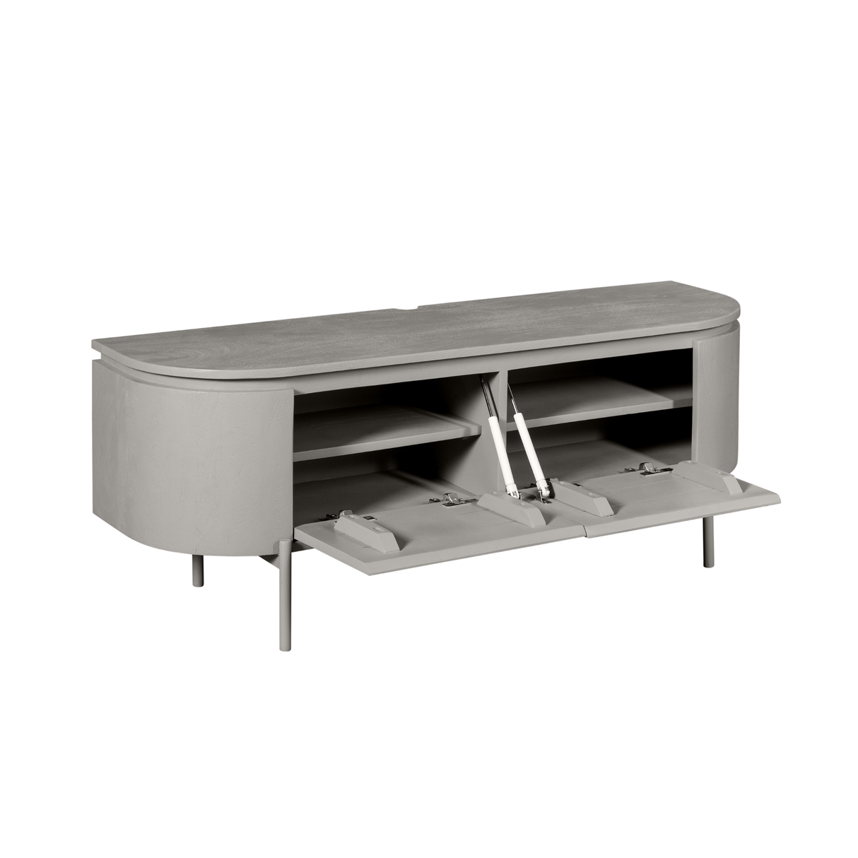 Compact Tv-meubel - Taupe Mangohout - 120 cm - Zwevend of Staand