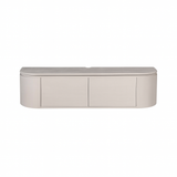Compact Tv-meubel - Taupe Mangohout - 120 cm - Zwevend of Staand