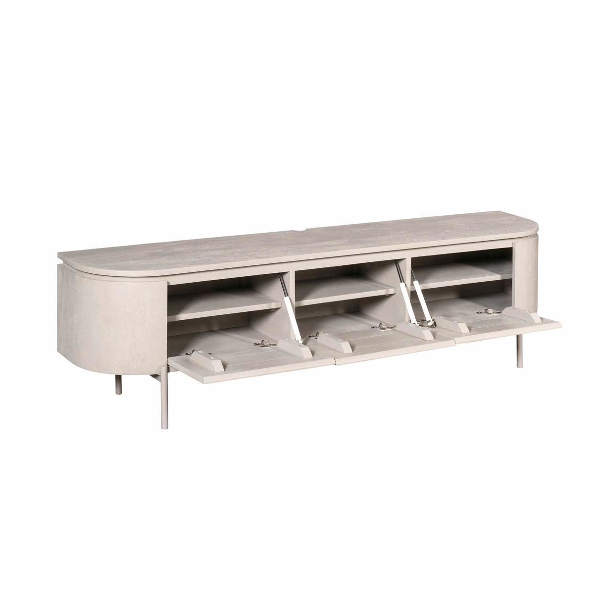 Modern Tv-meubel - Taupe Mangohout - 160 cm - Zwevend of Staand