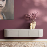 Modern Tv-meubel - Taupe Mangohout - 160 cm - Zwevend of Staand