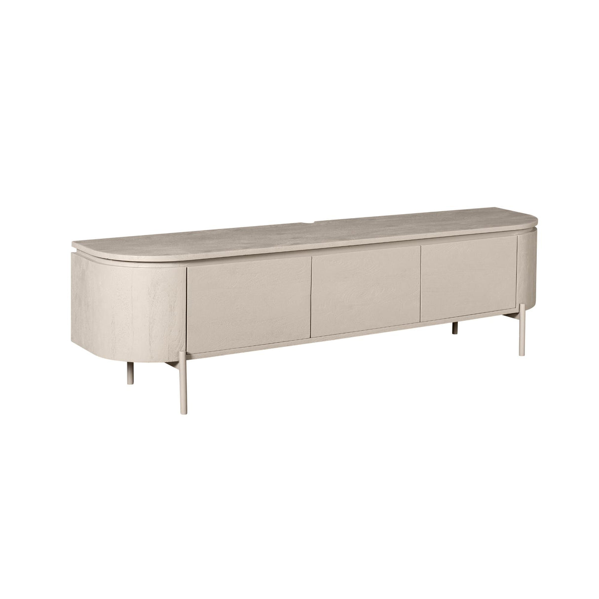 Modern Tv-meubel - Taupe Mangohout - 160 cm - Zwevend of Staand