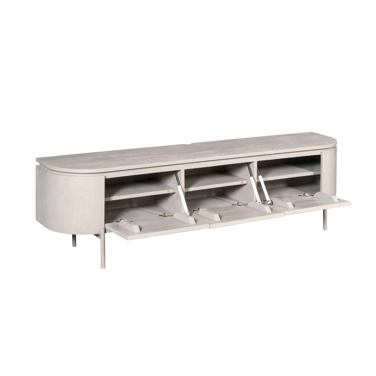 Modern Tv-meubel - Taupe Mangohout - 160 cm - Zwevend of Staand
