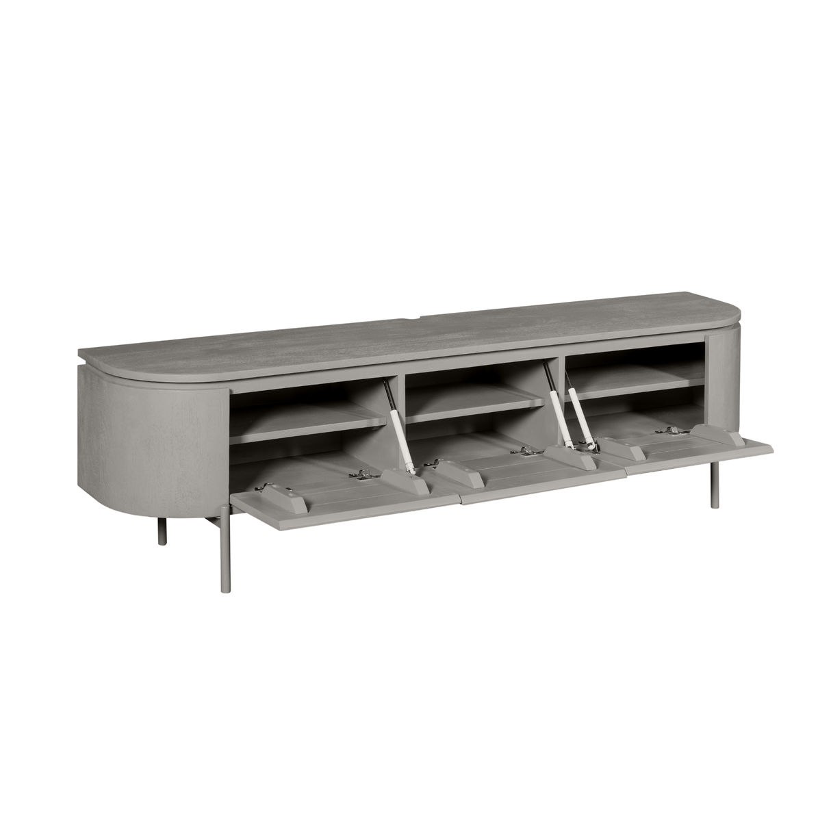 Modern Tv-meubel - Taupe Mangohout - 160 cm - Zwevend of Staand