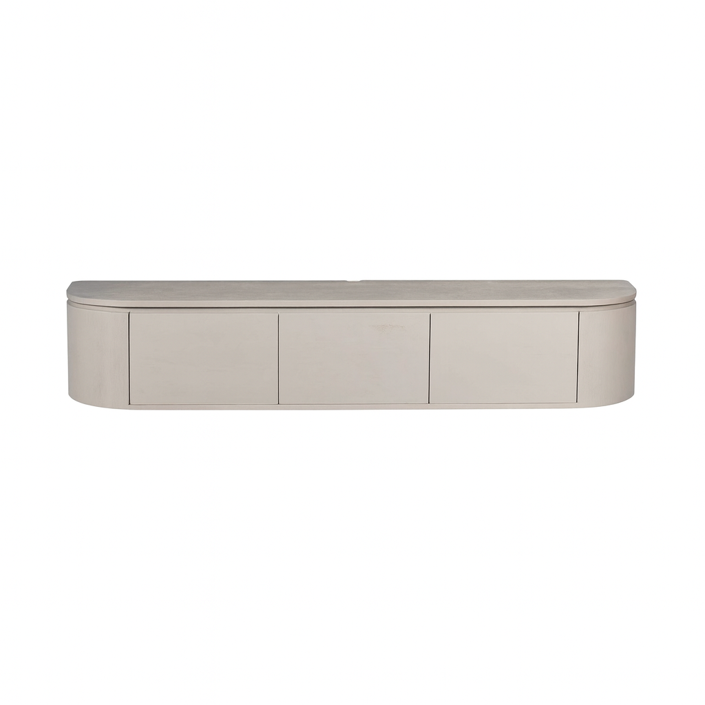 Modern Tv-meubel - Taupe Mangohout - 160 cm - Zwevend of Staand