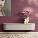 Zwevend Tv-meubel - Naturel Mangohout - 120 cm - 1 Lade & 2 Open Vakken