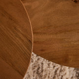 Ronde Salontafel - Naturel Mangohout - 50 cm - Design Lattenpoot