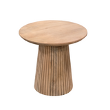 Ronde Salontafel - Naturel Mangohout - 50 cm - Design Lattenpoot