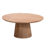 Ronde Salontafel - Naturel Mangohout - 80 cm - Design Lattenpoot