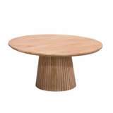 Ronde Salontafel - Naturel Mangohout - 80 cm - Design Lattenpoot