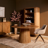 Ronde Eettafel - Naturel Mangohout - 150 cm - Design Lattenpoot