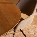Ronde Eettafel - Naturel Mangohout - 130 cm - Design Lattenpoot