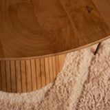 Ronde Eettafel - Naturel Mangohout - 130 cm - Design Lattenpoot