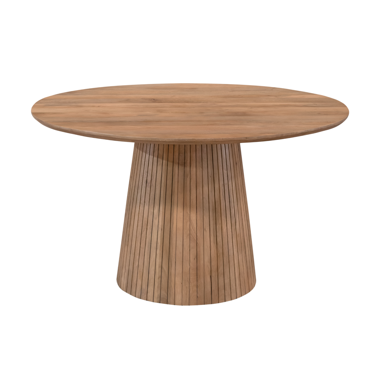 Ronde Eettafel - Naturel Mangohout - 130 cm - Design Lattenpoot