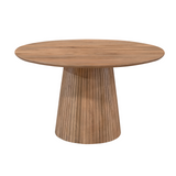 Ronde Eettafel - Naturel Mangohout - 130 cm - Design Lattenpoot