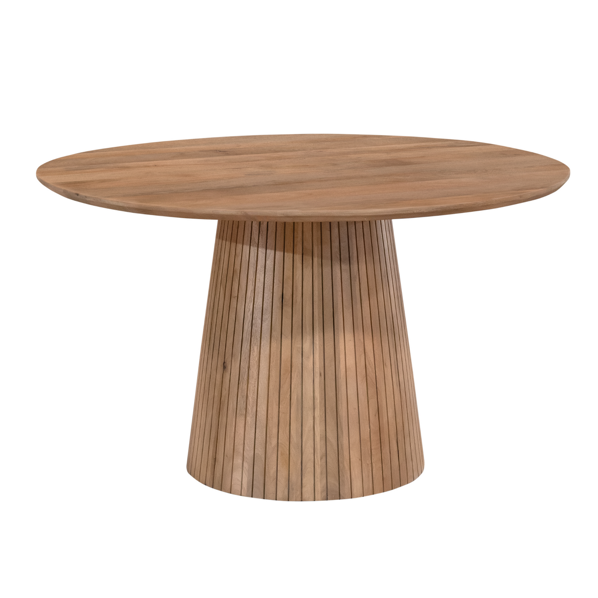 Ronde Eettafel - Naturel Mangohout - 130 cm - Design Lattenpoot