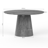 Ronde Eettafel - Naturel Mangohout - 130 cm - Design Lattenpoot