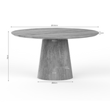 Ronde Eettafel - Naturel Mangohout - 150 cm - Design Lattenpoot