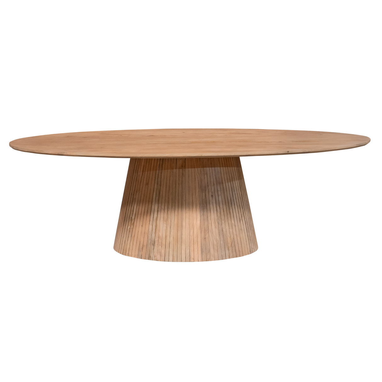 Ovale Eettafel - Naturel Mangohout - 210 cm - Design Lattenpoot