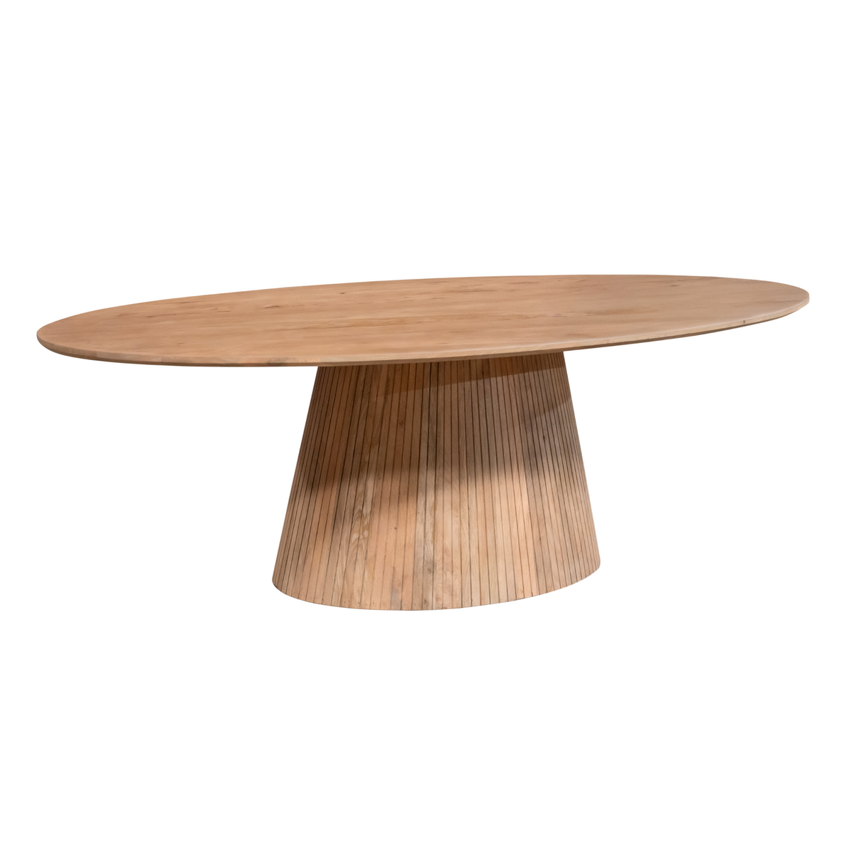 Ovale Eettafel - Naturel Mangohout - 210 cm - Design Lattenpoot