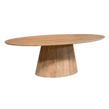 Ovale Eettafel - Naturel Mangohout - 240 cm - Modern Latten-Design