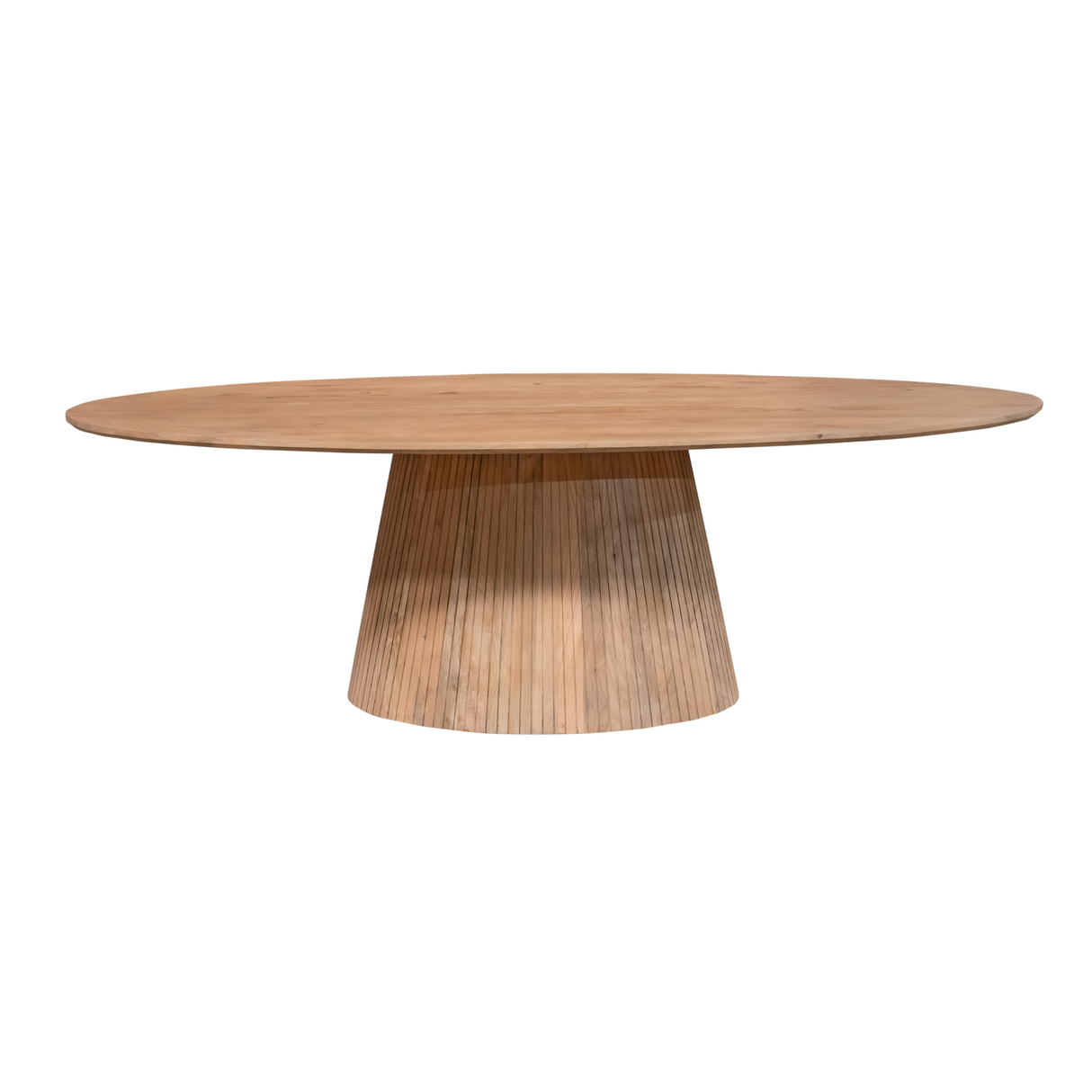 Ovale Eettafel - Naturel Mangohout - 240 cm - Modern Latten-Design