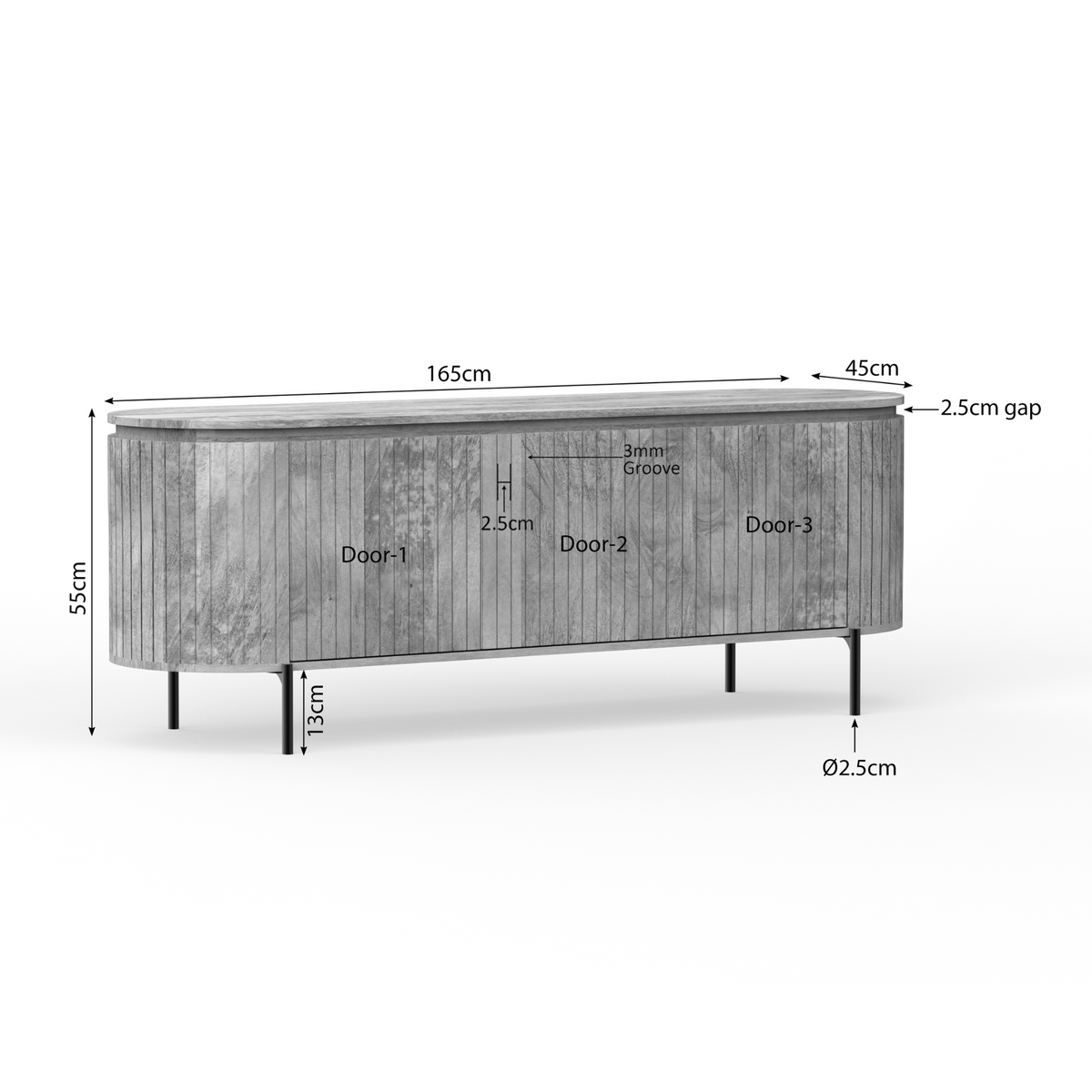 Tv meubel Solana | 165 cm | Naturel